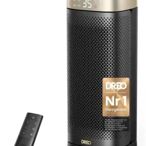 Aeroterma DREO Solaris Slim H2 2000W Termostat Digital Timer 12 ore Oscilatie 70deg Gold Retur ușor