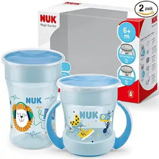 Set cani pentru copii NUK Magic Cup Mini Magic Cup 360deg 160 ml 230 ml albastru BPA-free Discount