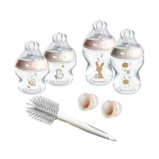 Premium Set biberoane Tommee Tippee Natural Start Anti-Colici 150ml 260ml Roz Auto-Sterilizare