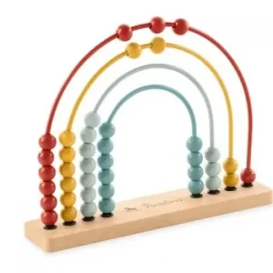 Abac Pinolino Regenbogen Ruby Montessori din lemn masiv pentru copii 1 ani design colorat Retur ușor