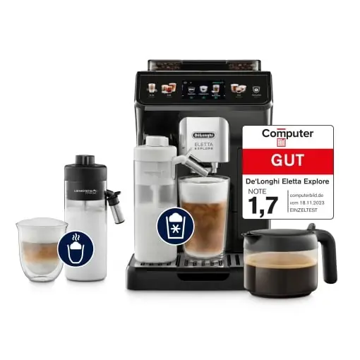Comandă acum Espressor automat DeLonghi Eletta Explore ECAM45257G 40 bauturi LatteCrema Dark Grey
