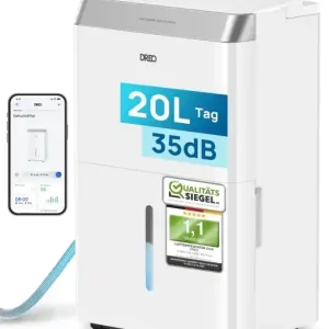 Dezumidificator electric Dreo 20L24h control prin aplicatie 34L ultra silentios Reducere specială