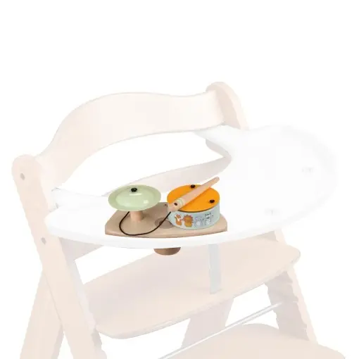 Set tobe pentru copii Hauck Play Drums S din lemn FSC pentru coordonare mana-ochi compatibil cu Play Tray Ofertă exclusivă