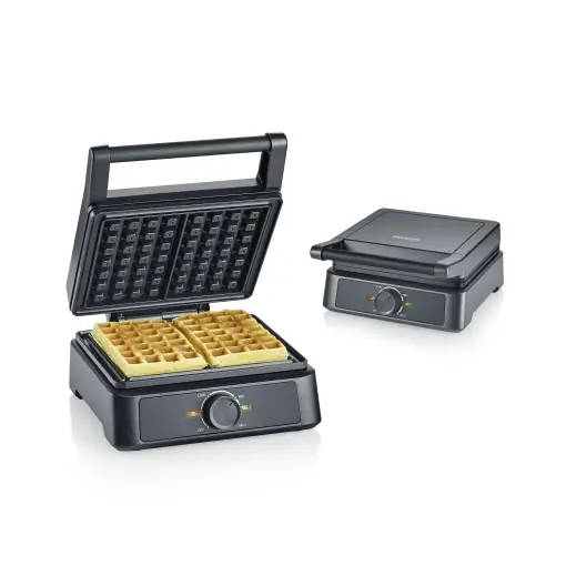 Aparat pentru vafe Severin WA 2130 1600W placi ceramice negruinox Mai ieftin