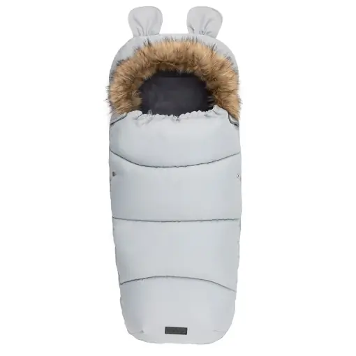 Sac de iarna MoMi 45x95 cm pentru carucior impermeabil cu gluga si captuseala calduroasa Gri Expediere rapidă