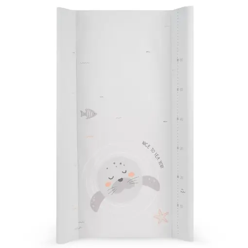 Salteluta de infasat KikkaBoo Seally Me 80x50 cm Impermeabila Beige Design cu Metru de Crestere Expediere rapidă