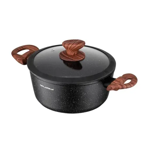 Oala aluminiu FLORINA Master Black 24 cm 4L antiaderenta compatibila inductie manere Soft-Touch Retur gratuit