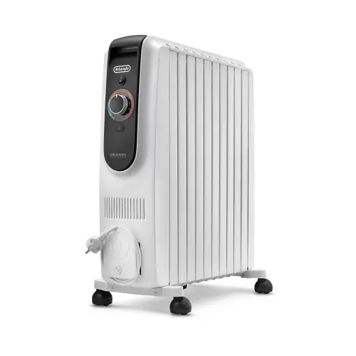 Calorifer electric DeLonghi Dragon EasyTronic TRD51025 2500W 12 trepte temperatura alb Livrare expres