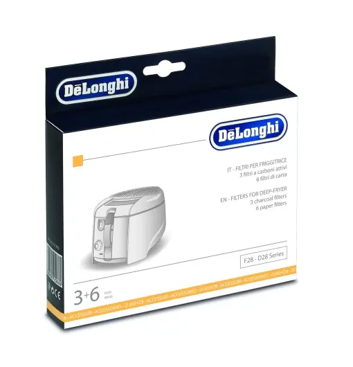 Cel mai vândut Filtre DeLonghi pentru friteuze model F28 3 filtre carbon activ 6 filtre de hartie