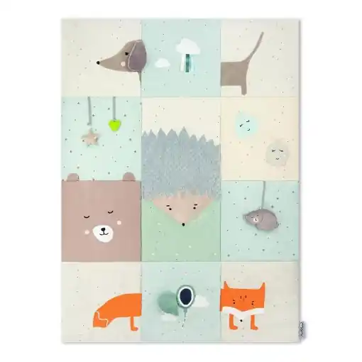 Momi Patchwork Sensorial VOLPI pentru Bebelusi si Copii 120x160 cm Pliabila cu Jucarii Integrate Cumpără online