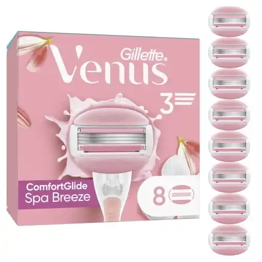 Gillette Venus ComfortGlide Spa Breeze Lame de Ras pentru Femei Set 8 Bucati Protectie Impotriva Iritatiilor Bestseller
