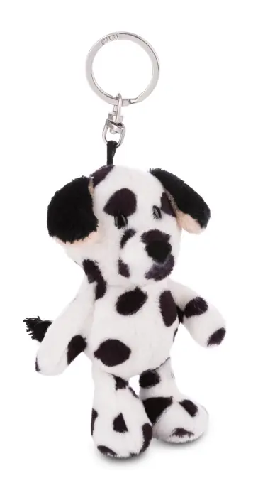 Chilipir Breloc NICI Dalmatian 10cm Alb-Negru Plus Moale Inel Metalic Durabil