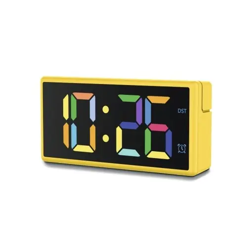 Ceas desteptator digital Hama 00222210 afisaj mare culori personalizabile galben Promoție