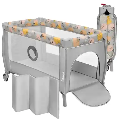 Expediere rapidă Patut pliabil Lionelo Stefi Plus cu saltea din spuma intrare laterala cu fermoar pana la 15 kg