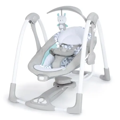 Balansoar si sezlong portabil Ingenuity ConvertMe 2-in-1 Raylan vibratii si sunete pentru bebelusi 0-9 luni Cel mai vândut
