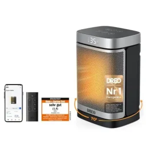 Dreo Heater314S Incalzitor Electric 1500W Termostat Digital Oscilatie 70deg Compatibil Alexa si Google Assistant Ofertă