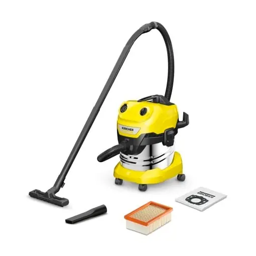 Cumpărături sigure Aspirator multifunctional Karcher WD 4 S V-20522 1000 W galben pentru curatare umeda si uscata