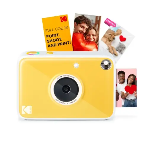 Mai ieftin Camera foto instant Kodak Printomatic 10MP galben tehnologie ZINK printare pe hartie 2x3 inch