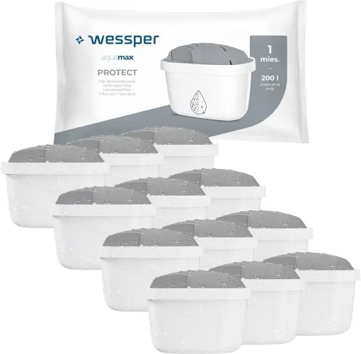 Promoție Set 12 filtre de apa Wessper AquaMax Protect Compatibil universal reduce clorul si calcarul