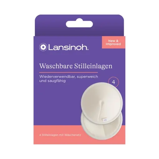 Expediere rapidă Lansinoh Set 4 Discuri de Alaptare Reutilizabile din Bambus cu Saculet pentru Spalare