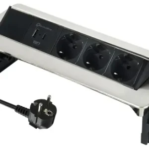 Electraline 62570 Priza Incorporabila Pop-Up 3 Prize 2 USB Fast Charge 155W Cablu 2m Preț promoțional