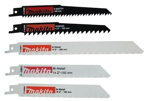 Plată securizată Set lame fierastrau sabie Makita P-83967, 5 piese, pentru lemn, metal si gips-carton