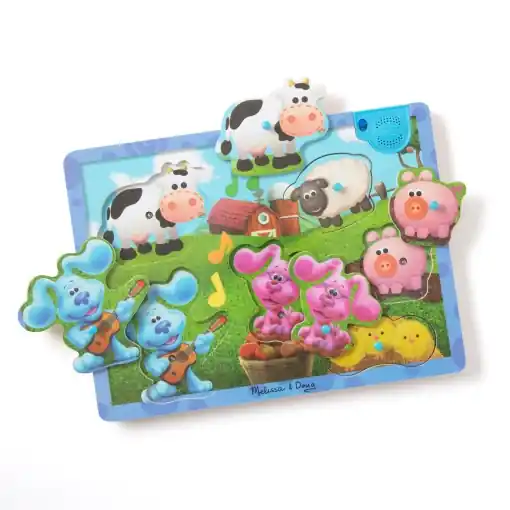 Promoție Puzzle din lemn Melissa Doug Blues Clues You, 6 piese, sunete si imagini