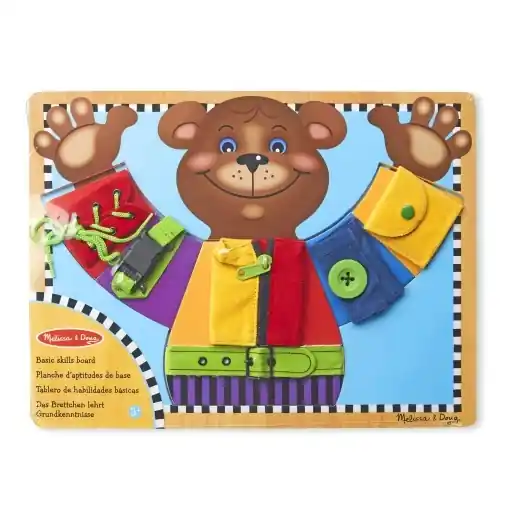 Cumpără acum Puzzle educativ Melissa Doug - Ursulet cu abilitati de imbracare, 6 piese, din lemn