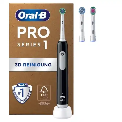 Plată securizată Periuta de dinti electrica Oral-B Pro Series 1, 3 moduri de curatare, cu 3 capete de periaj, Negru