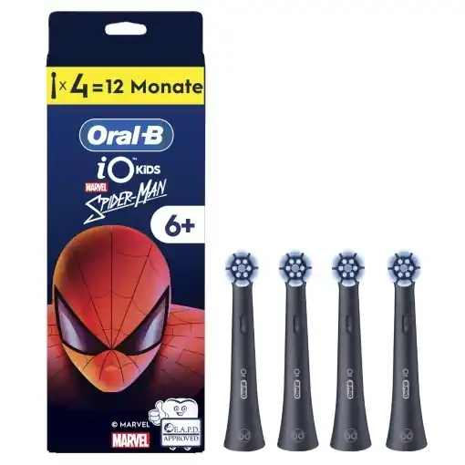 Reducere extra Capete de periuta Oral-B iO Kids 6 pentru copii, extra moi, 4 bucati, negru