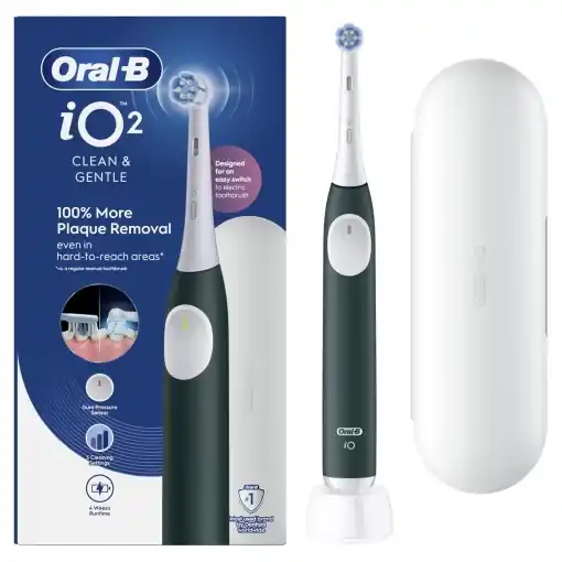 Periuta de dinti electrica Oral-B iO 2, cu micro-vibratii, senzor de presiune, verde Comandă acum