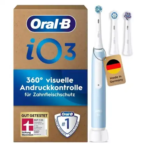 Periuta de dinti electrica Oral-B iO Series 3 Plus, cu 3 capete, 3 moduri de curatare, albastra Livrare gratuită