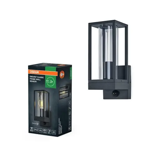 Aplica LED perete Osram Endura Classic Frame, senzor PIR, IP44, aluminiu gri inchis Cumpără online