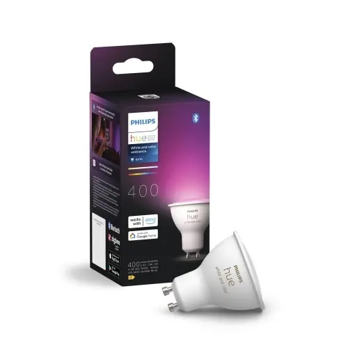 Spoturi LED inteligente Philips Hue White Color Ambiance GU10, 400 lm, control prin aplicatie si voce Nu rata