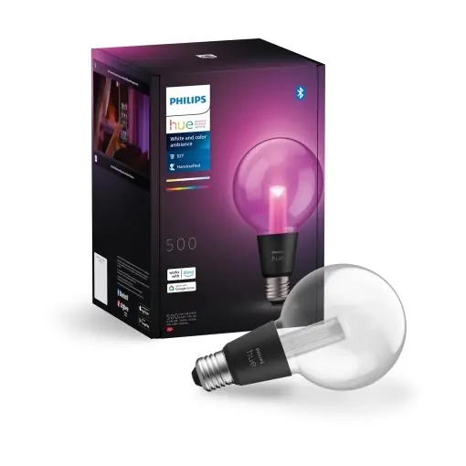 Reducere de preț Bec LED inteligent Philips Hue White Color Ambiance Lightguide G95, dimmabil, 16 milioane culori