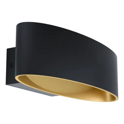 Aplica de perete LED EGLO Maccacari, design modern, lumina calda, negru-auriu Cumpărături sigure
