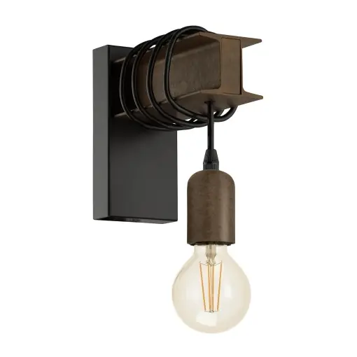 Aplica de perete EGLO Townshend 4, design industrial vintage, finisaj ruginiu, soclu E27 Bestseller