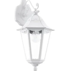 Aplica de perete exterior EGLO Navedo, aluminiu, alb, IP44, E27 Plată securizată