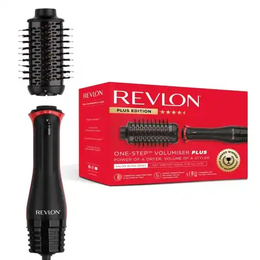 Perie de coafat Revlon One-Step Volumiser Plus RVDR5298E, cap detasabil, tehnologie ionica turmalina, ceramica-titan Reducere de preț