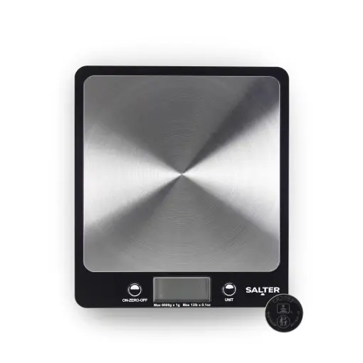 Cel mai vândut Cantar de bucatarie digital Salter, platforma din inox, capacitate 6 kg, functie Tara