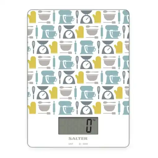 Cel mai vândut Cantar de bucatarie digital Salter 1102 GNBLDR, 5 kg, functie TARA, platforma din sticla