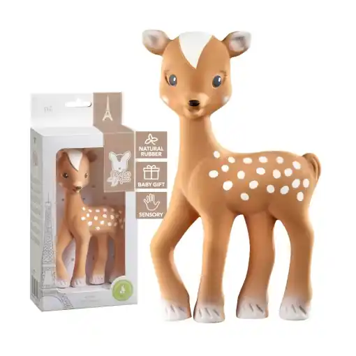 Jucarie pentru bebelusi Sophie La Girafe Fanfan, cauciuc natural, maro Retur gratuit