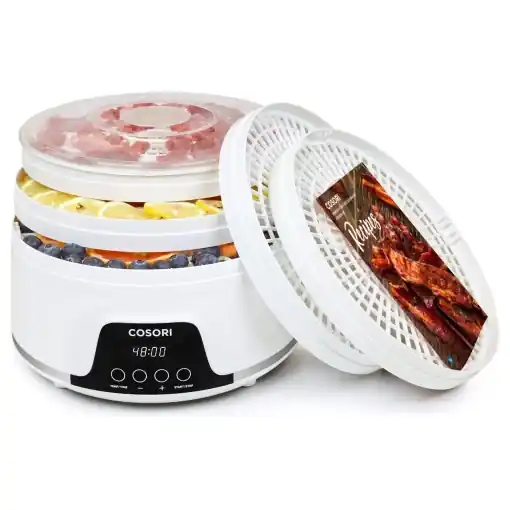 Disponibil imediat Deshidrator alimente Cosori Pioneer, 5 tavi, 350W, temperatura ajustabila, alb