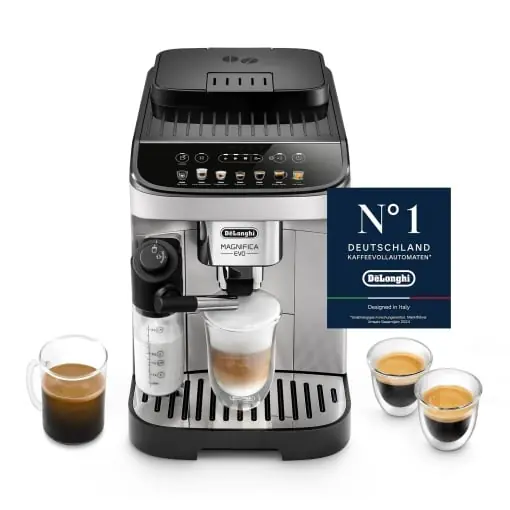 Preț promoțional Espressor cafea DeLonghi Magnifica Evo ECAM292.81.SB, 7 retete, LatteCrema, argintiu