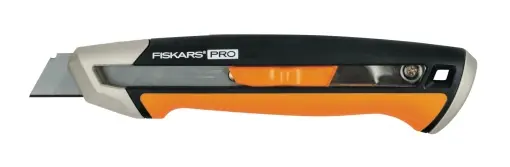 Cumpără online Cutit utilitar Fiskars CarbonMax 1027227, 16.5 cm, NegruPortocaliu, Lama 18 mm
