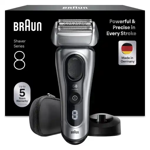 Aparat de ras electric Braun Series 8 8617s, cap adaptiv 40, autonomie 60 min, argintiu Ofertă specială