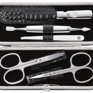 Ieftin Set manichiura si pedichiura ZWILLING Kroko Edition, 5 piese, otel inoxidabil, negru
