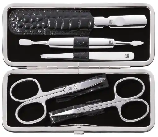 Ieftin Set manichiura si pedichiura ZWILLING Kroko Edition, 5 piese, otel inoxidabil, negru