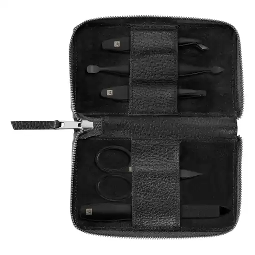 Discount Set manichiura premium 5 piese ZWILLING, etui piele, negru