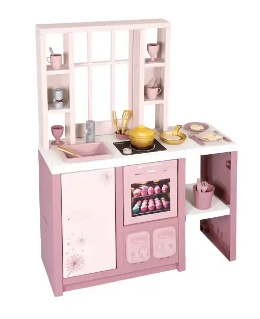 Bucatarie de jucarie Smoby Loft Fleur, cu 27 accesorii, cuptor, frigider, 74x29x96 cm, pentru copii 3 Reducere de preț